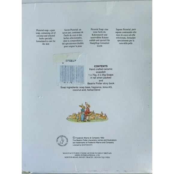 1992 Beatrix Potter Story Book Soap Dish Gift Set Collectible Peter Rabbit - Picture 2 of 12
